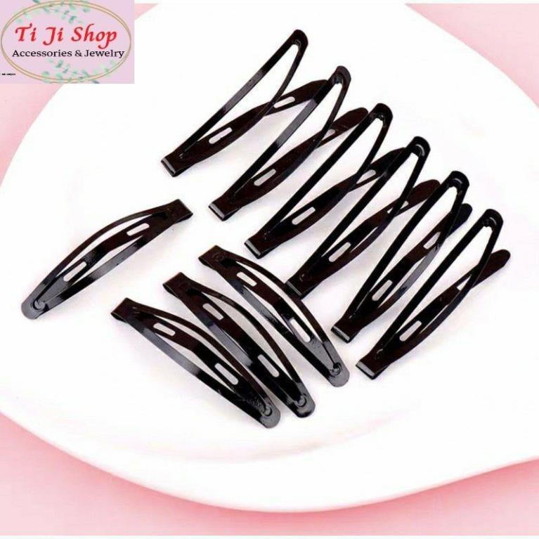Kẹp mái trơn màu đen
