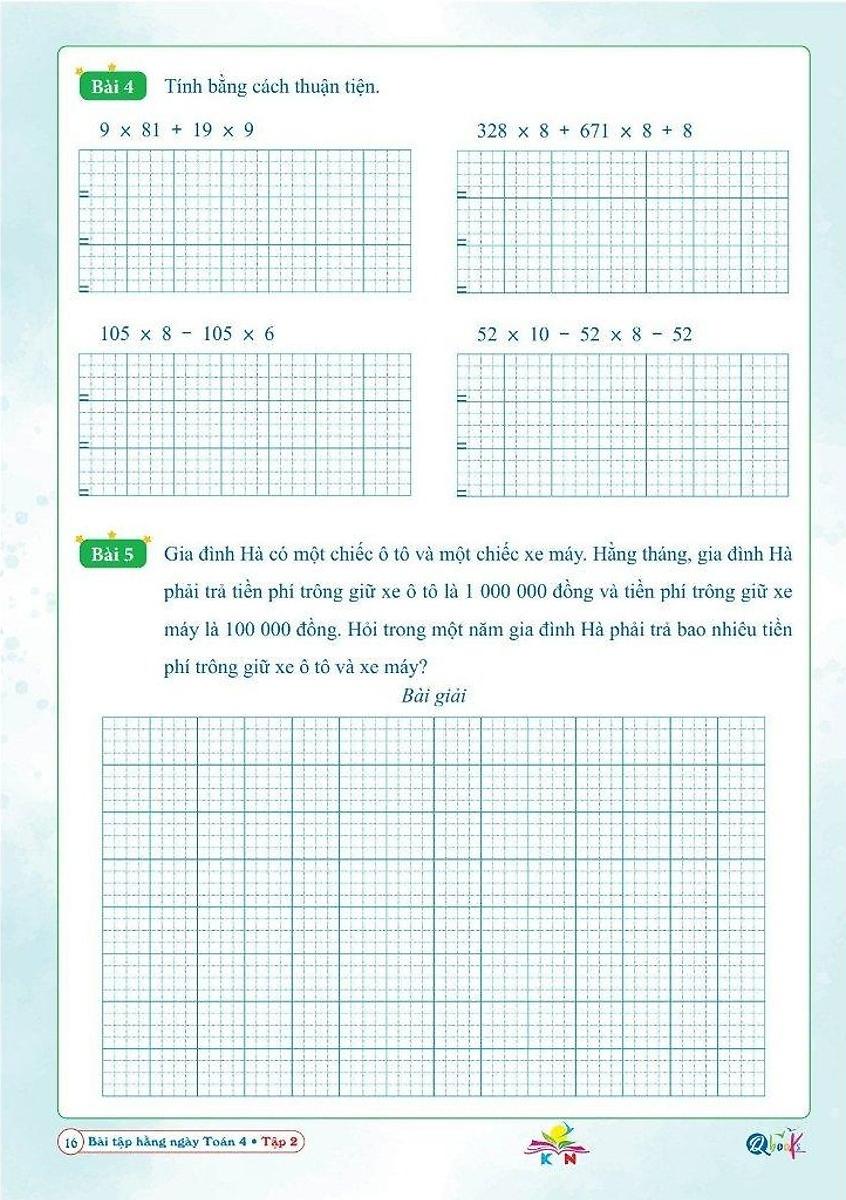 Bài Tập Hằng Ngày Toán 4 - Tập 2 (Kết Nối)