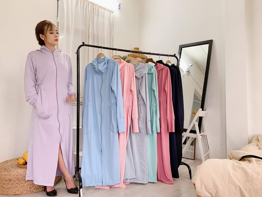 Áo chống nắng nữ đa năng TTD, bảo vệ toàn thân, chân tay, mặt đầu, siêu bảo vệ - xanh than