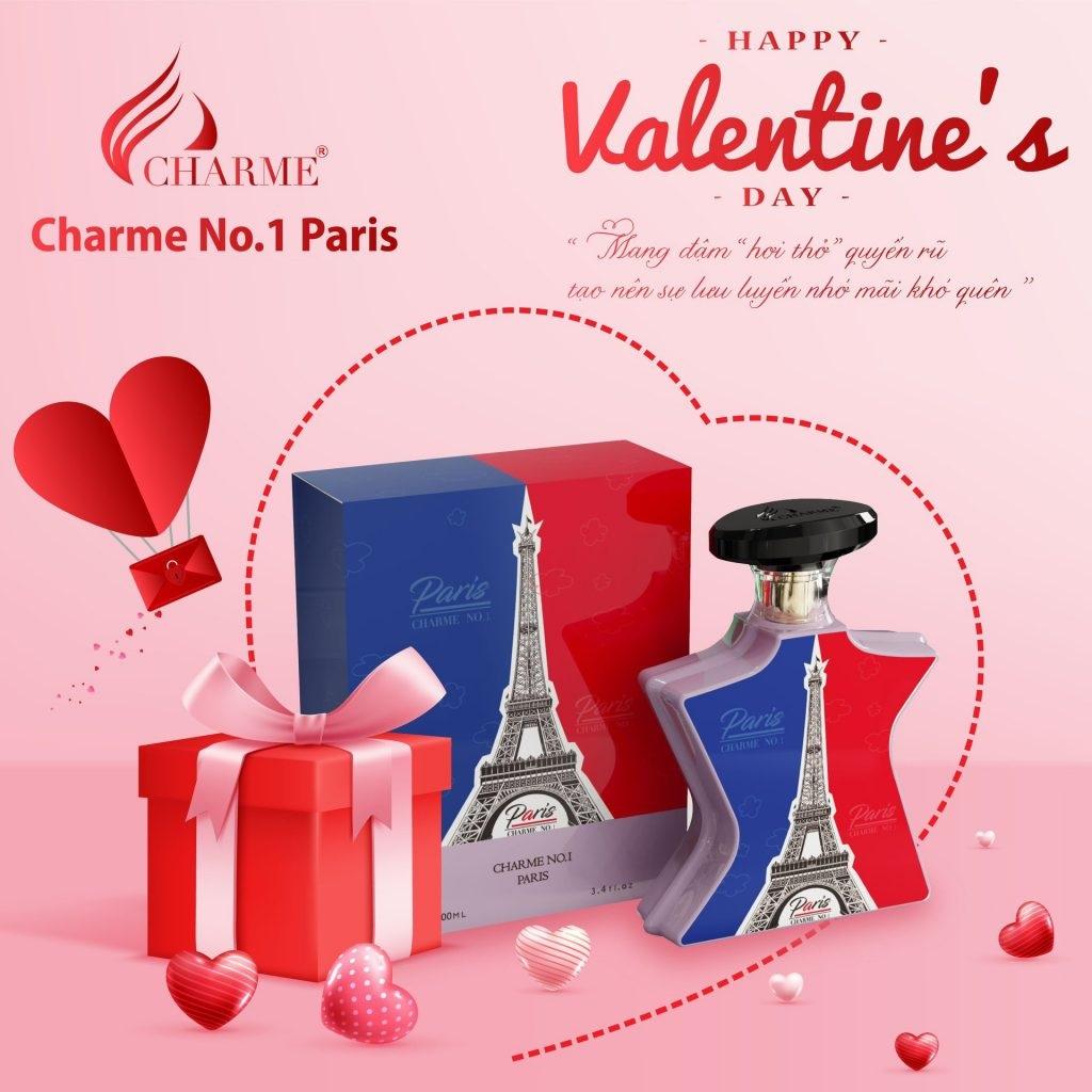 Nước hoa nữ cao cấp, Charme N0.1 Paris, lưu hương lâu, đầy bí ẩn, dịu dàng và lôi cuốn, thanh lịch, 100ml