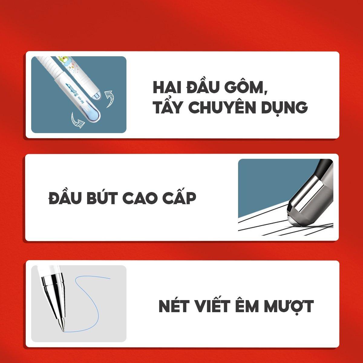 Hộp 20 Bút Gel Xóa Được 0.5 mm - Thiên Long TP-GELE-002 - Mực Xanh