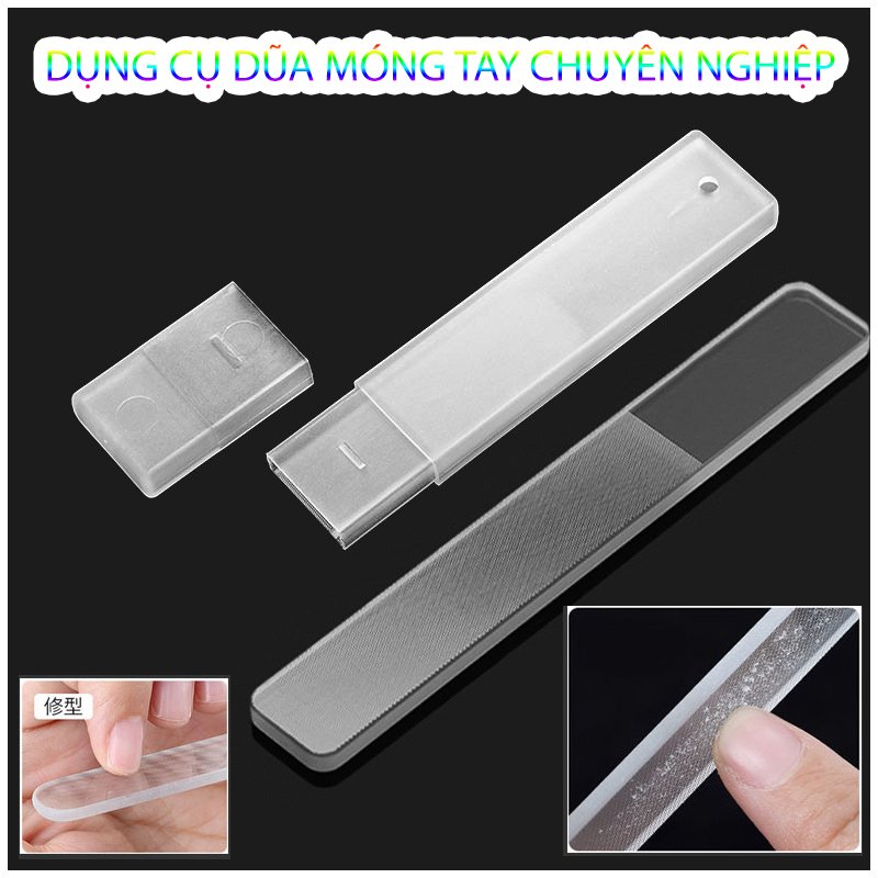 Dụng Cụ Dũa Móng Tay Bằng Kính Nano Chuyên Nghiệp 9Cm Kèm Hộp Đựng