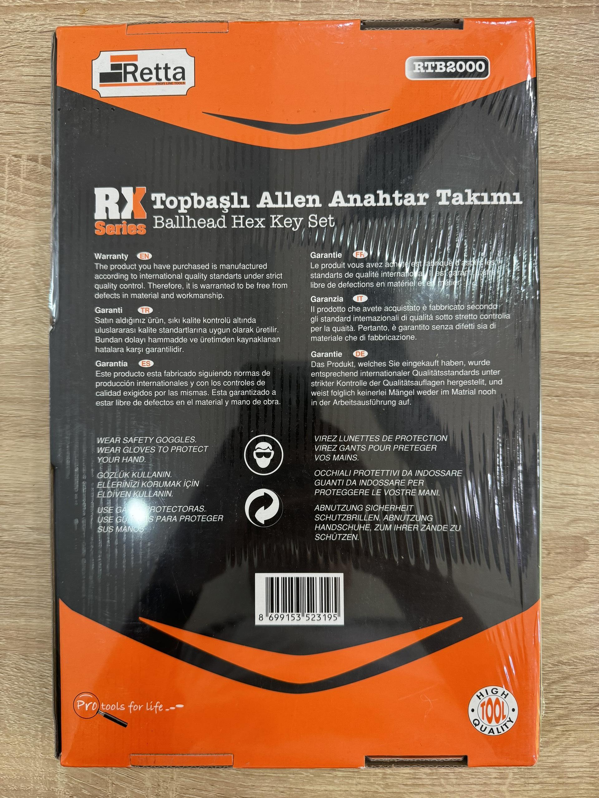 Bộ tay vặn T lục giác đầu bi 6 chi tiết RTB2000 Thổ Nhĩ Kỳ