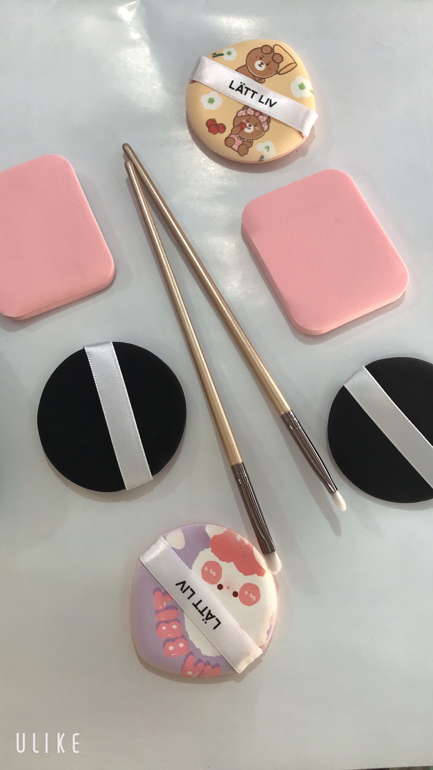 Set 3 Miếng Bông, Mút Tán Đánh Phấn Kem Nền kèm cọ mắt
