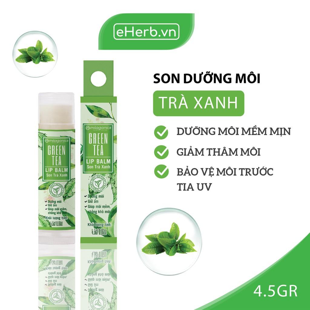 Combo 3 Son Dưỡng Ẩm, Giảm Thâm Môi: Son Dừa, Son Trà Xanh, Son Gấc MILAGANICS