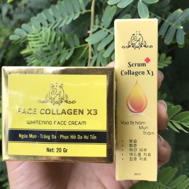 Combo Kem Face Collagen X3 Luxury + Serum Colagen X3
