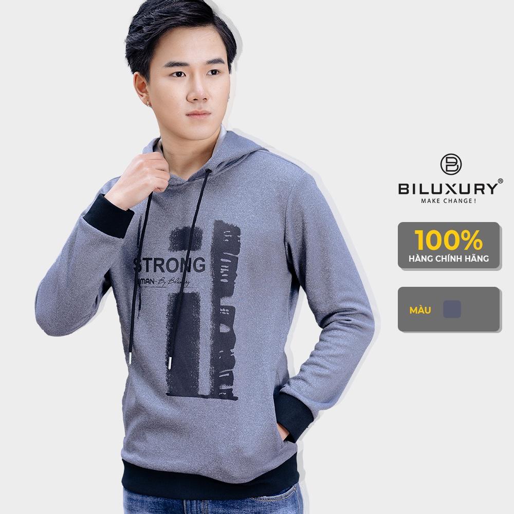 Áo Hoodie Nam Biman By Biluxury (4ANOT008GHT) Chất Nỉ Dày Có Mũ Kiểu Dáng Thể Thao Trẻ Trung Mềm Mịn Không Bông Xù