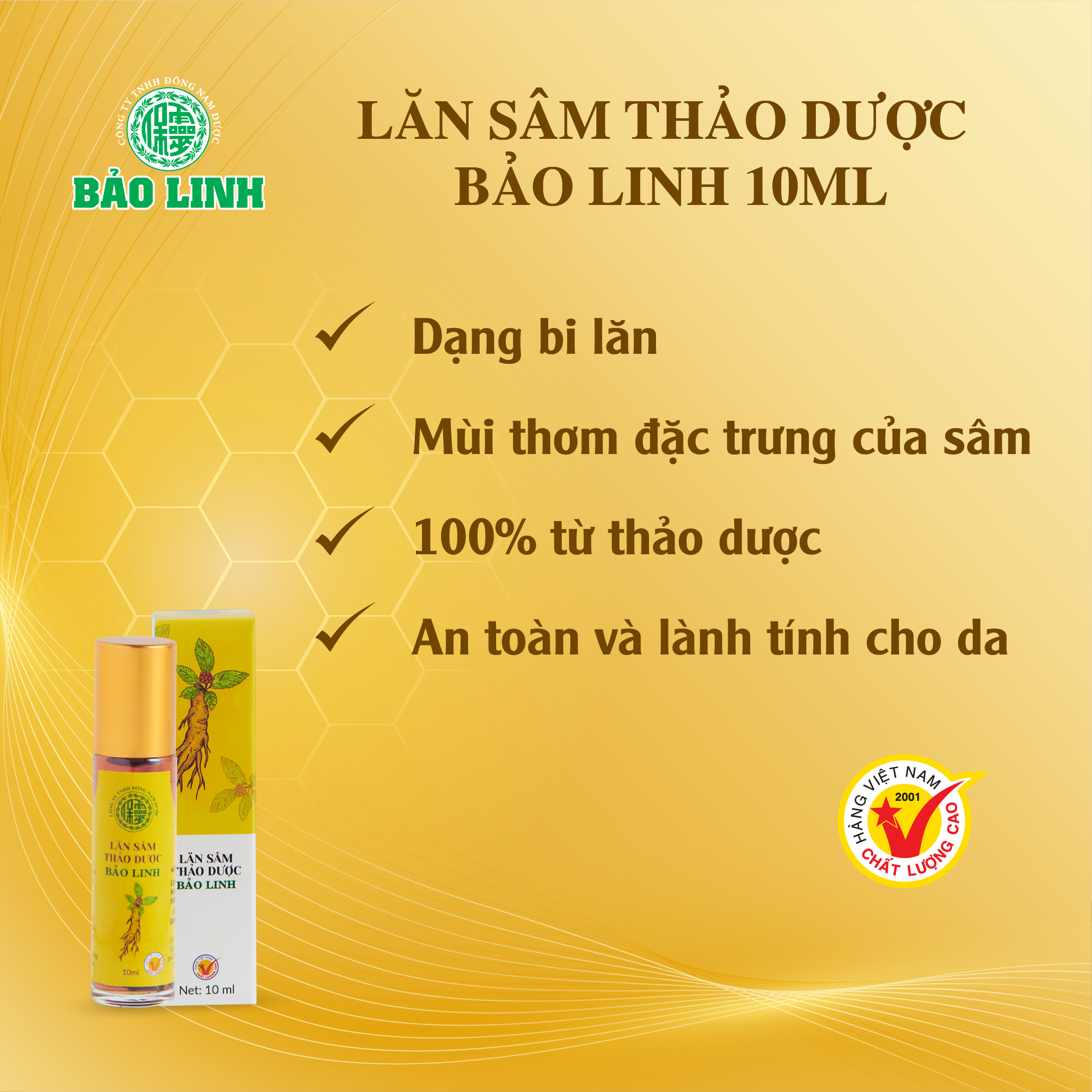 Dầu lăn sâm thảo dược Bảo Linh 10ml