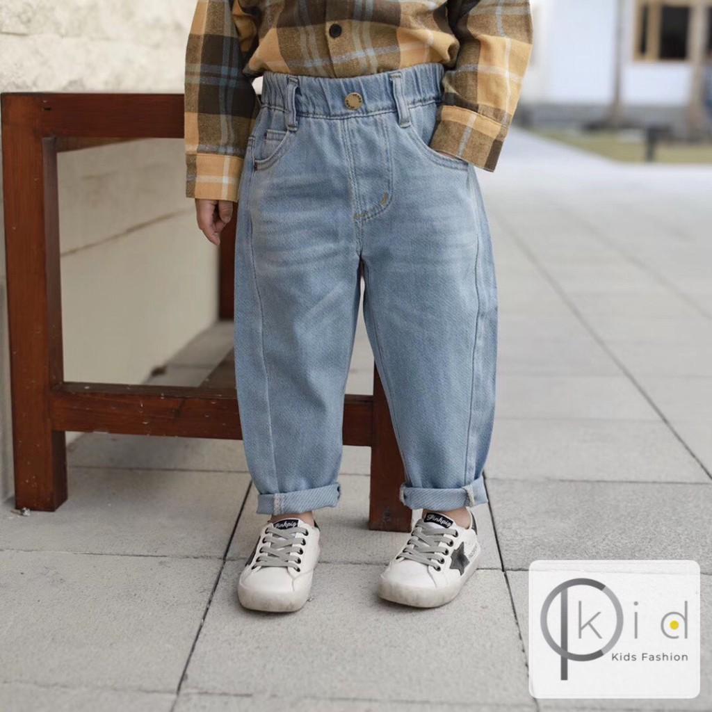 QUẦN JEAN NHẠT TRƠN- CPKID - FORM BAGGY LƯNG THUN CO GIÃN THOẢI MÁI CHO BÉ