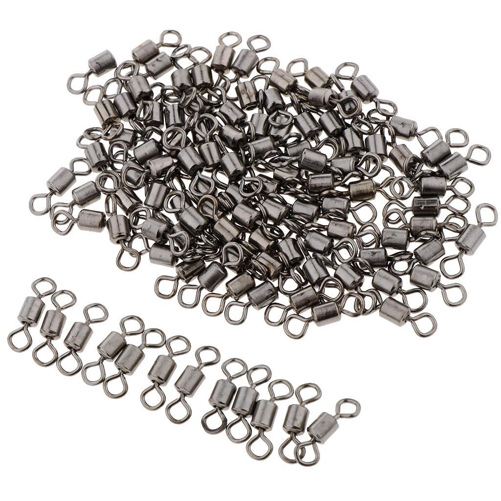 100pcs Fishing Barrel Bearing Roll Swivel Fixed Connector Snap