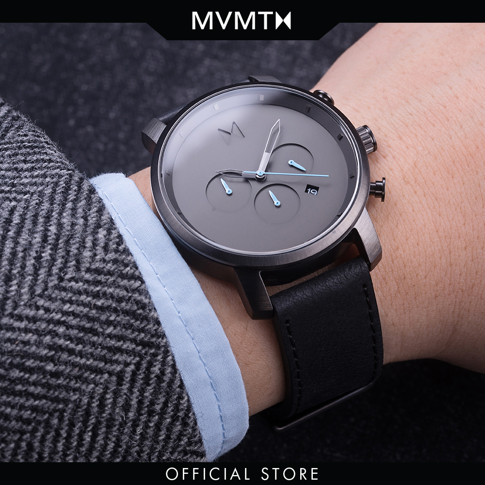 Đồng hồ Nam MVMT dây da 45mm - Chrono D-MC01-GUBL