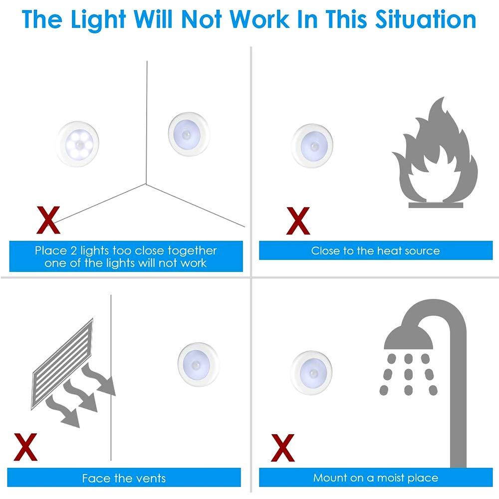 Đèn cảm biến 6 chiếc, đèn LED cảm biến chuyển động hoạt động bằng pin cho cầu thang