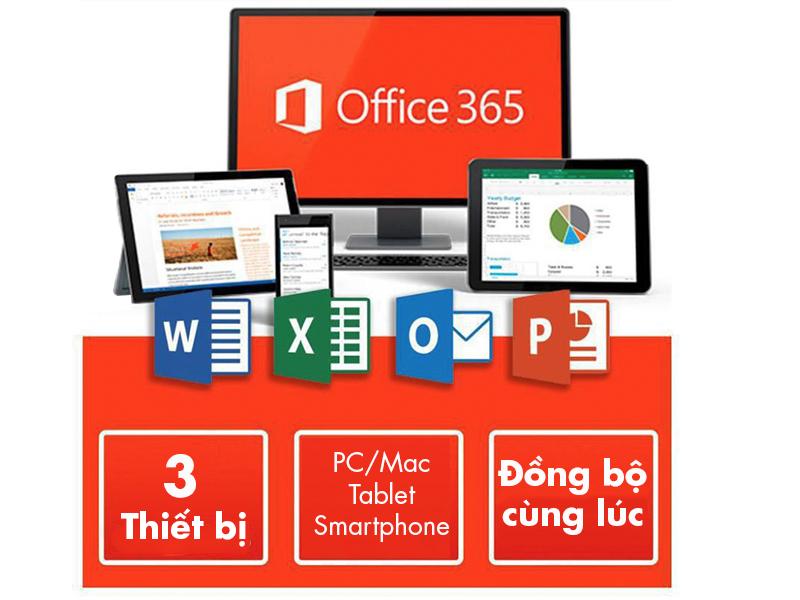 Phần mềm văn phòng Microsoft Office 365 Personal 32/64bit bản quyền 1 năm/ 1 user dùng cho 3 thiết bị Win/Mac, máy tính bảng, điện thoại