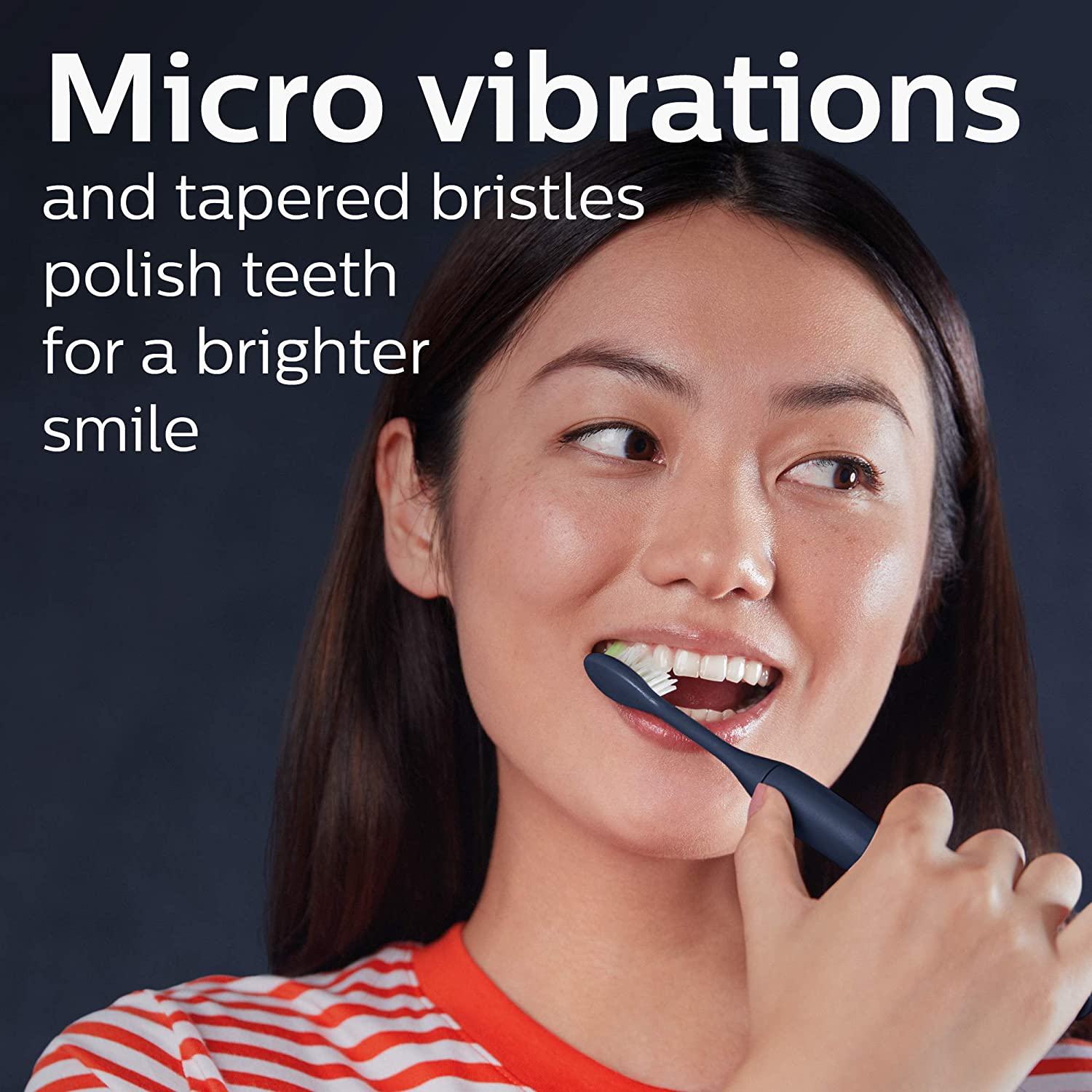 Bàn chải đánh răng dùng pin Philips One by Sonicare, Xanh hải quân nửa đêm, HY1100 / 04