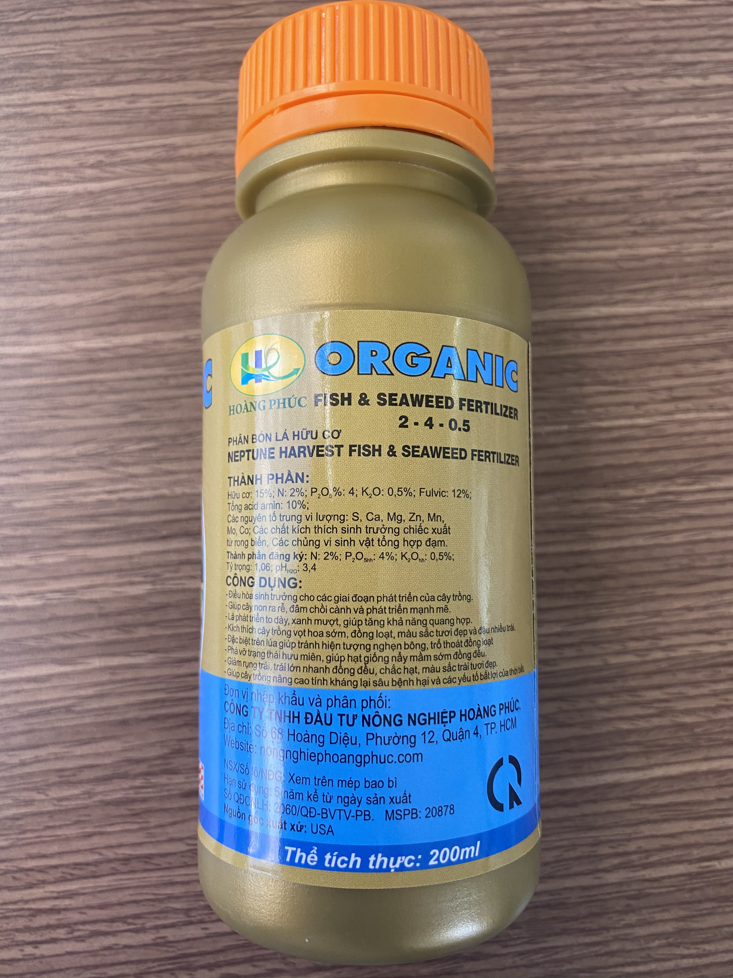 PHÂN BÓN LÁ NEPTUNE'S HARVEST FISH SEAWEED, CHIẾT XUẤT TỪ ĐẠM CÁ VÀ TẢO BIỂN, NHẬP KHẨU TỪ MỸ