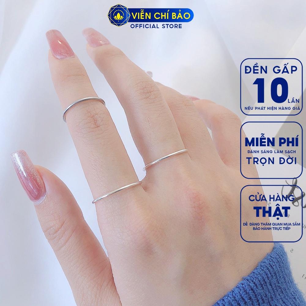 Nhẫn bạc nữ Glib trơn chất liệu bạc S925 thời trang phụ kiện trang sức nữ thương hiệu Viễn Chí Bảo N400604