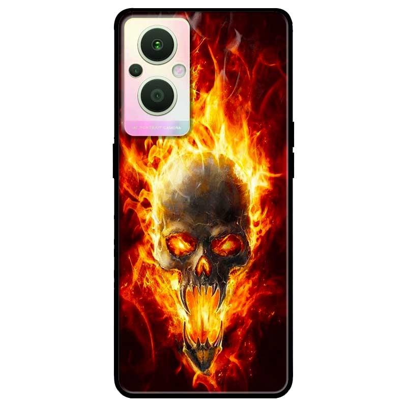 Ốp lưng dành cho Oppo A16K - Oppo A36 / A76 - Oppo Reno 7z 5G mẫu Quỷ Lửa Đen