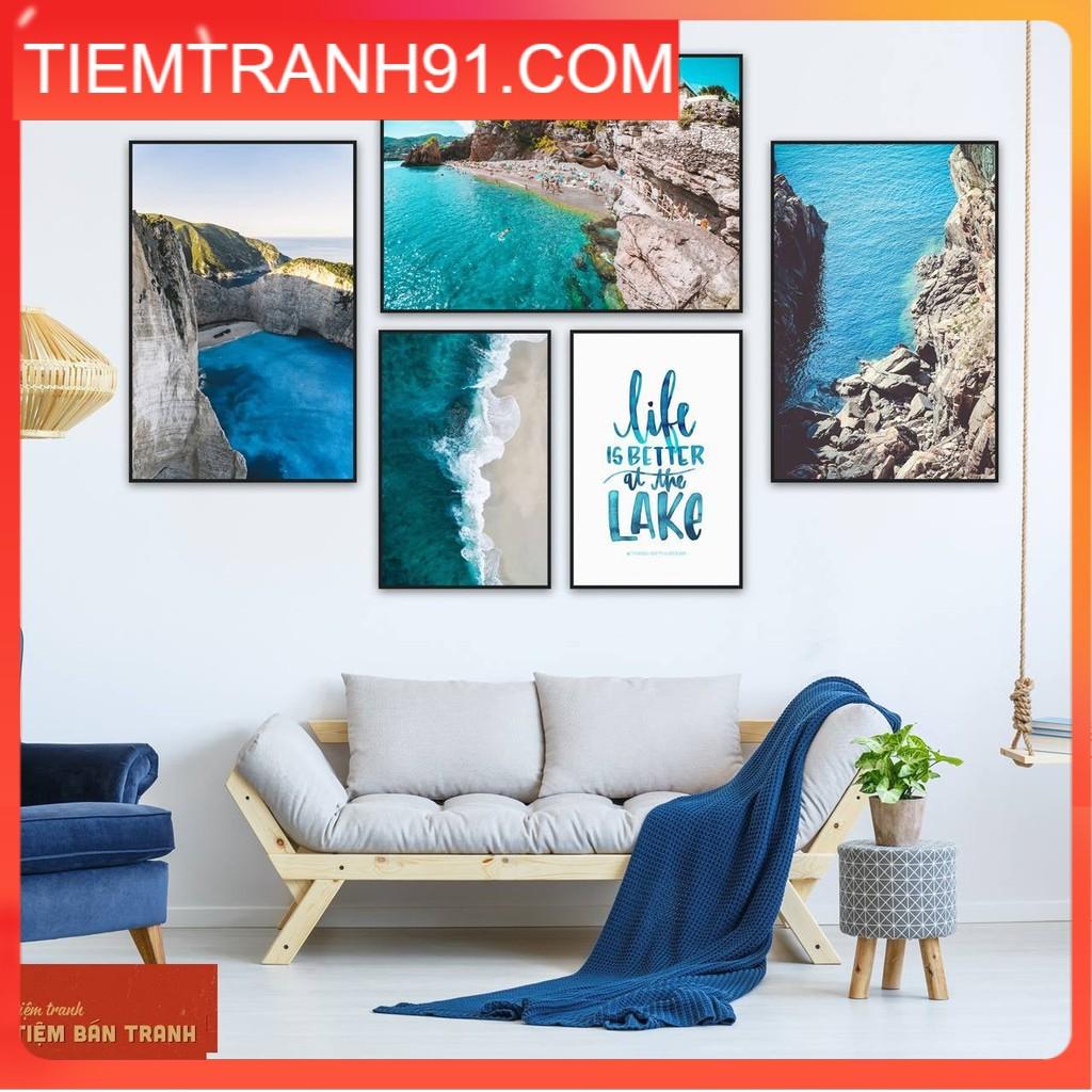 Tranh treo tường - Bộ 5 tranh canvas Bắc Âu hiện đại 05 , tranh canvas giá rẻ