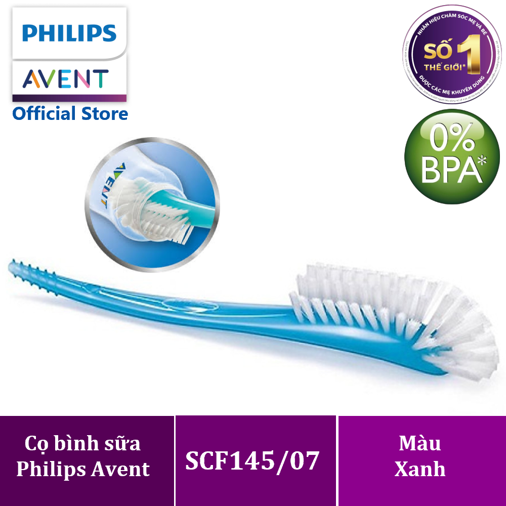 Cọ bình sữa núm ty Philips Avent (Xanh/hồng)