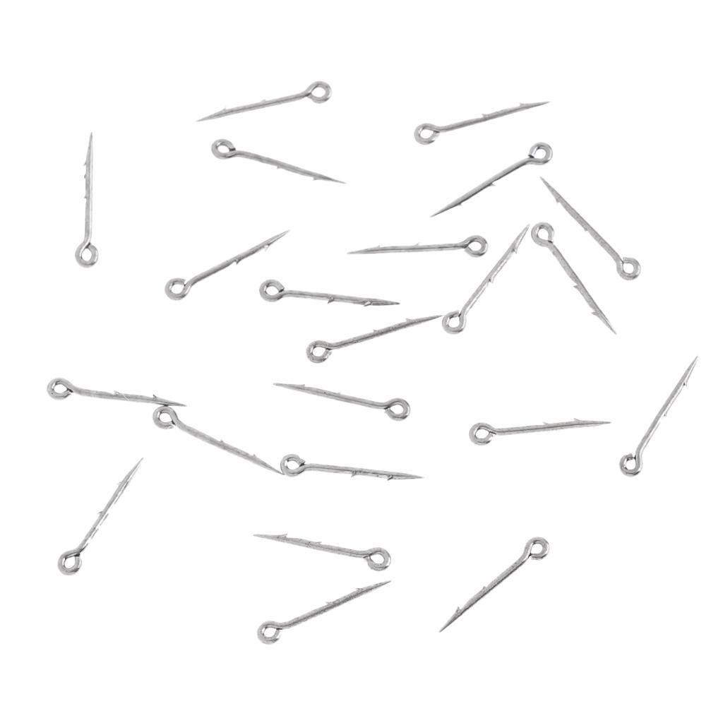 40 Pcs Sea Fishing Hooks Barbed Worm Hooks Straight Fishhook Tackle, M L