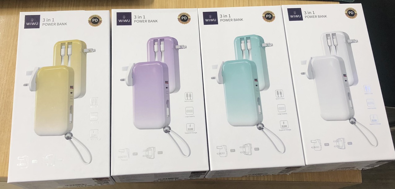 Pin dự phòng WiWU 10000mAh Fast Charging Power Bank JC-23 cho điện thoại, máy tính bảng dung lượng pin 10000mAh, có nhiều đầu ra sạc - Hàng chính hãng