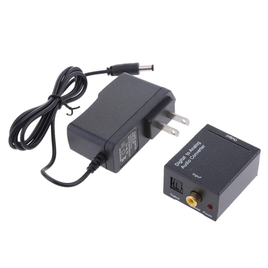 Digital Optical Coax to Analog RCA Audio Converter Adapter with US Plug