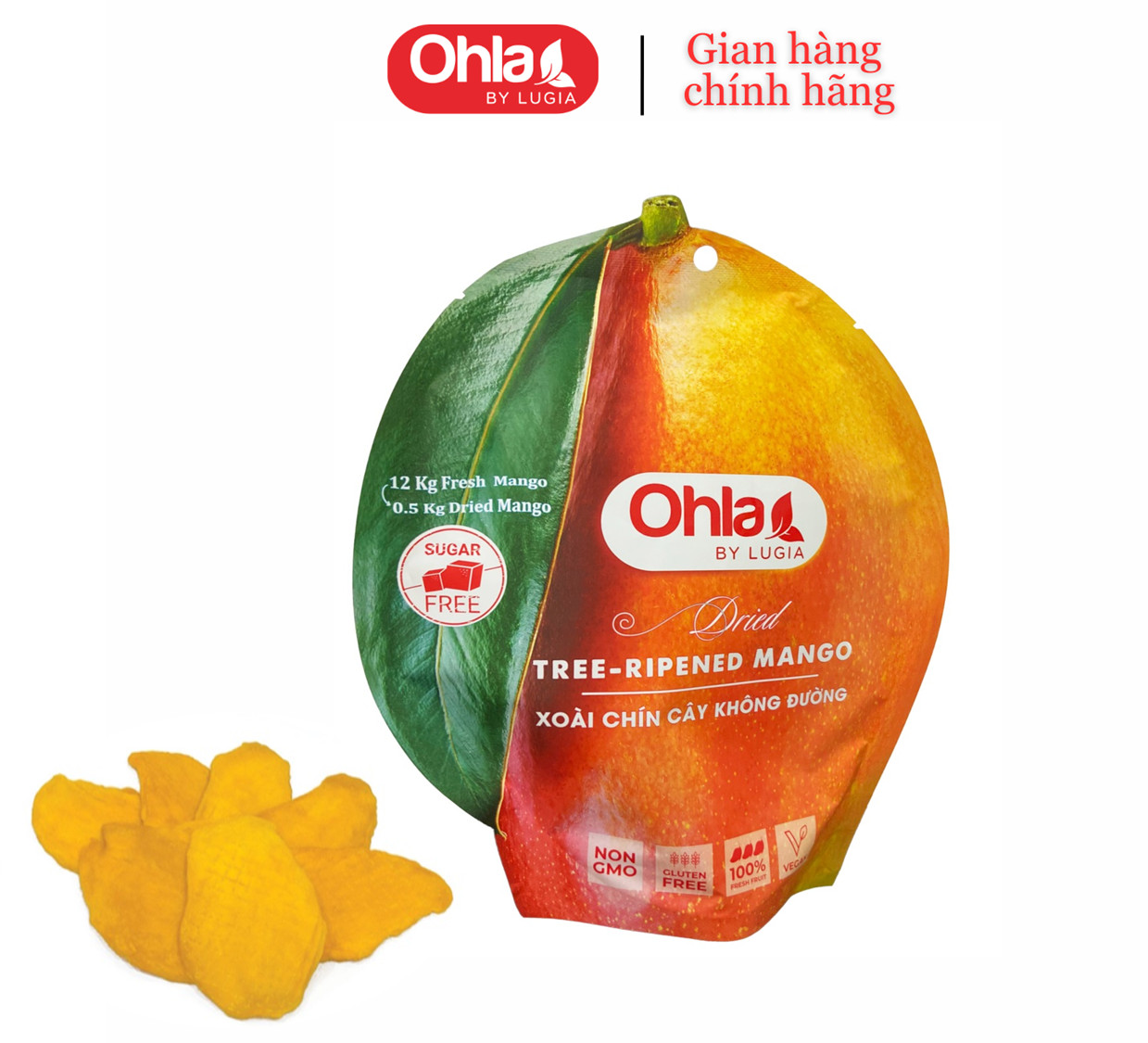 Xoài chín cây không đường Ohla( túi trái xoài)_200g