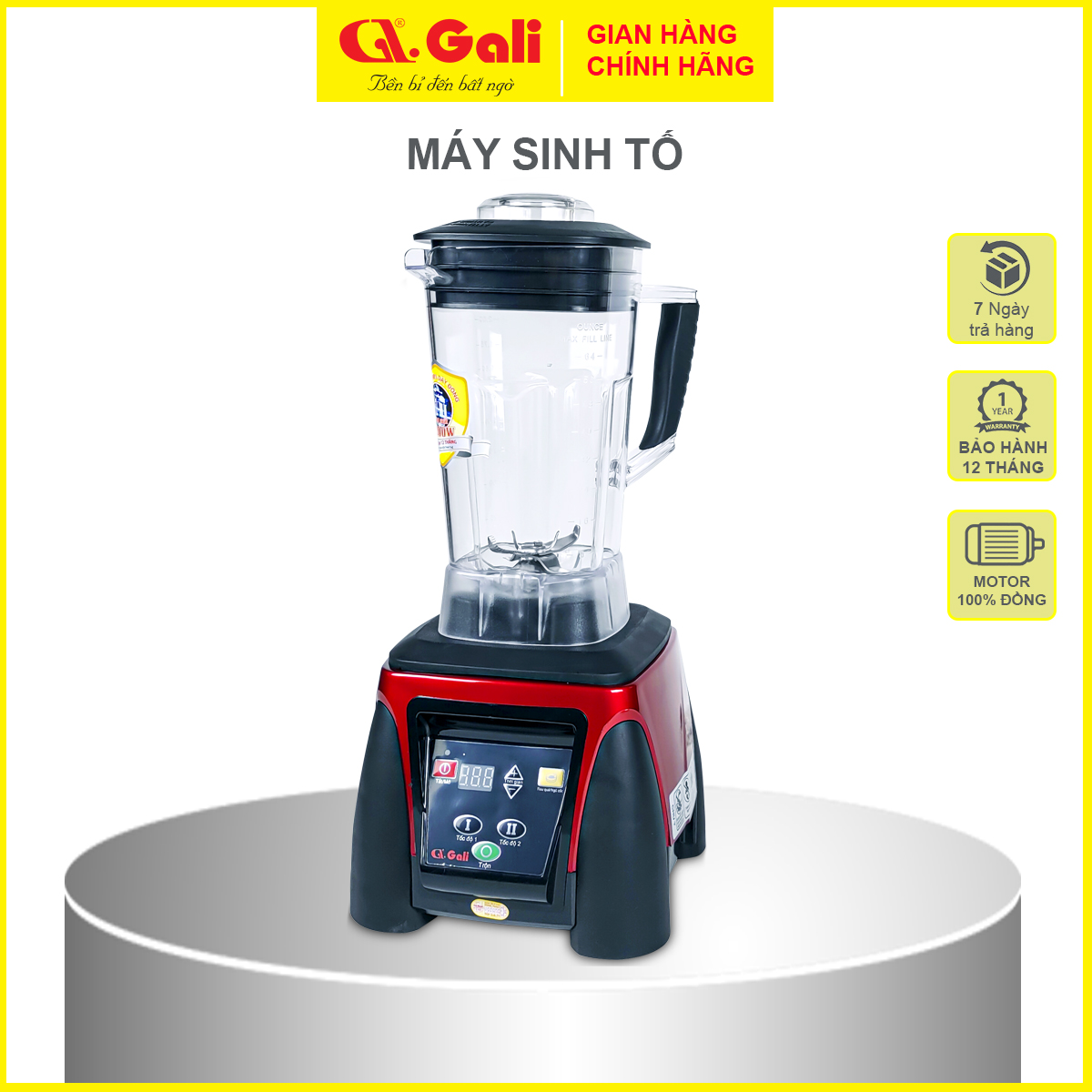 Máy xay sinh tố công nghiệp Gali GL-1525, công suất lớn 2200w, đa chức năng xay, hàng nhập khẩu bảo hành 24 tháng