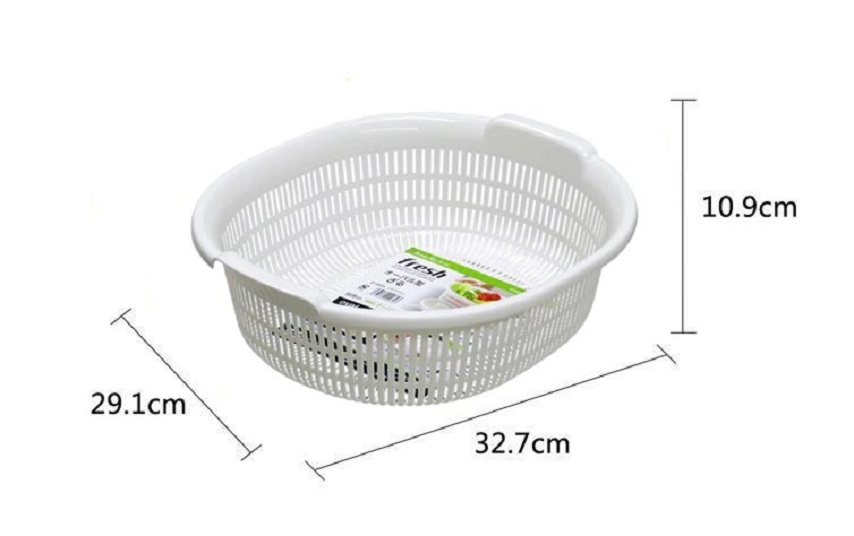 Bộ 01chậu &amp; 01rổ nhựa Oval Sanada Seiko 5.3L cao cấp có tay cầm tiện dụng - Hàng nội địa Nhật Bản