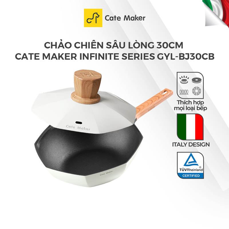 Chảo chống dính bát giác Cate-Maker INFINITE SERIES GYL-BJ30CB, size 30, dùng cho mọi loại bếp