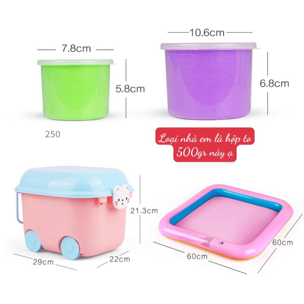 ️FULL SET KÈM HỘP ĐỰNG, PHAO CHƠI VÀ HƠN 200 CHI TIẾT️ ĐỒ CHƠI CÁT ĐỘNG LỰC CAO CẤP KHÔNG LO DÍNH TAY, AN TOÀN CHO BÉ