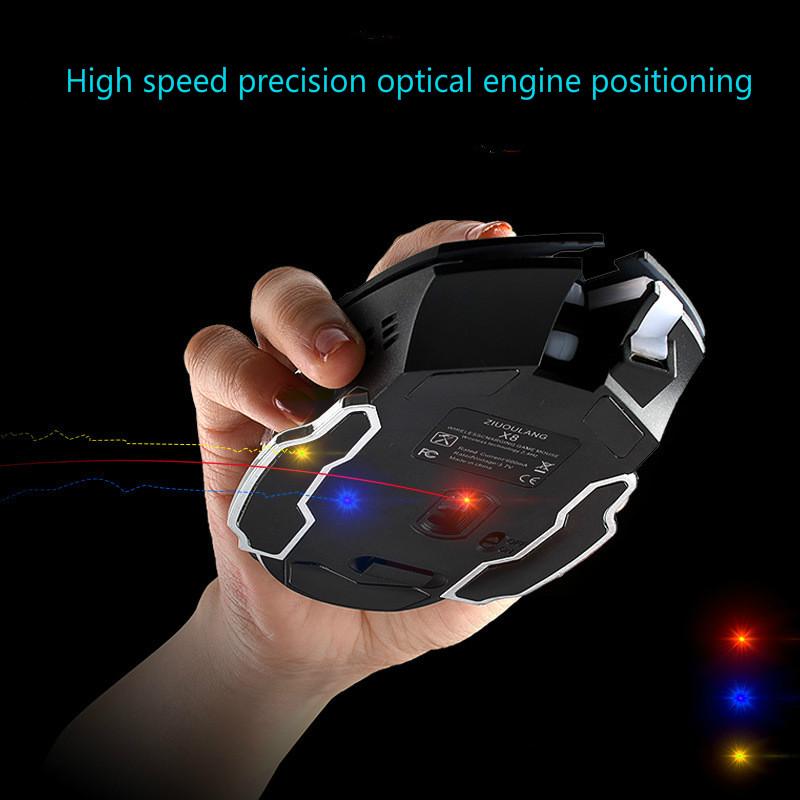 Xq 3500 Dpi Sạc Không Dây Chơi Game 2.4 GHz Đèn Nền Cơ Tắt Tiếng Quang 6 Nút DPI Có Thể Điều Chỉnh Cho Máy Tính laptop