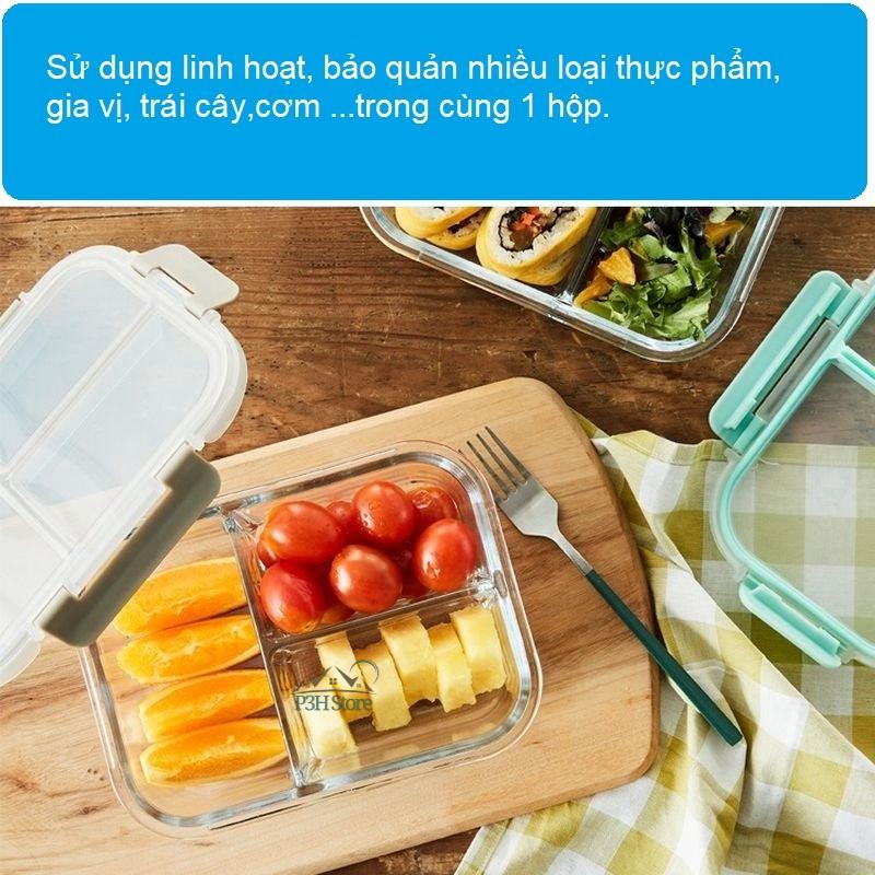 Hộp thủy tinh chia ngăn Lock&amp;Lock Glass Food Container dung tích từ 860ml đến 1040ml LLG456 LLG457 LLG458