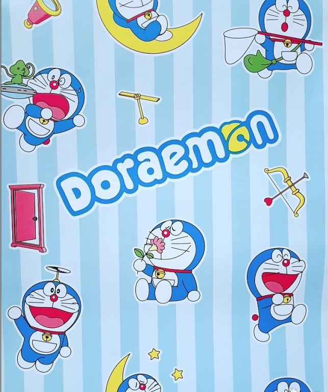 GIẤY DÁN TƯỜNG KHỔ 45CMX10M DOREMON SỌC XANH