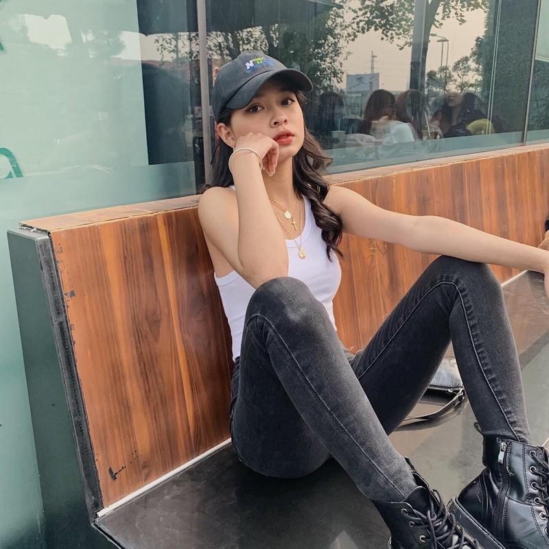 QUẦN JEANS ÔM basic LƯNG SIÊU CAO - hình thật trải sàn chính chủ