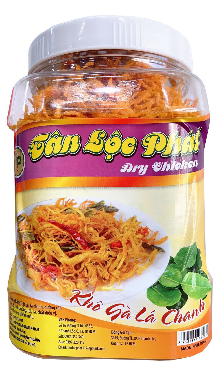 500G KHÔ GÀ LÁ CHANH ĐẶC BIỆT THƠM NGON CHẤT LƯỢNG UY TÍN THƯƠNG HIỆU TÂN LỘC PHÁT