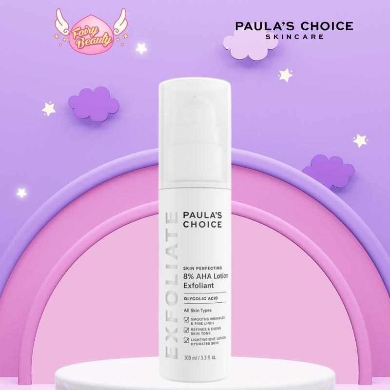 Dung Dịch Tẩy Tế Bào Chết AHA Dành Cho Da Khô Giúp Làm Sáng Da Và Mờ Thâm Dịu Nhẹ Paula's Choice Skin Perfecting 8% AHA Lotion 100ml (Mã 2060)