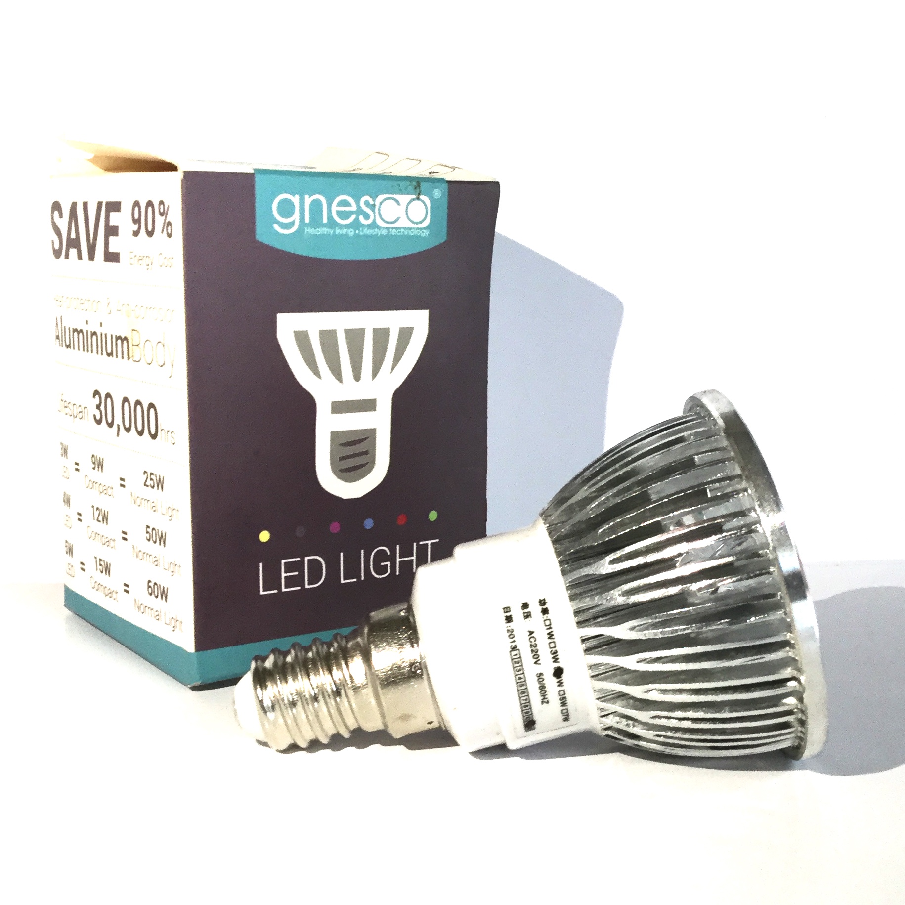 Bộ 5 Đèn LED Chiếu Điểm Thân Nhôm 4W Gnesco E14 (Vàng nhạt)