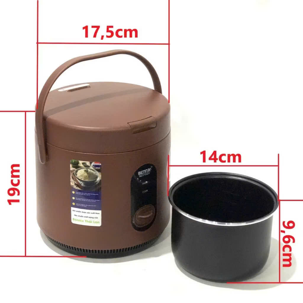 Nồi Cơm Điện Mini 0,8L Bennix Thailand BN-MRC08. hàng chính hãng Bảo hành 12 tháng