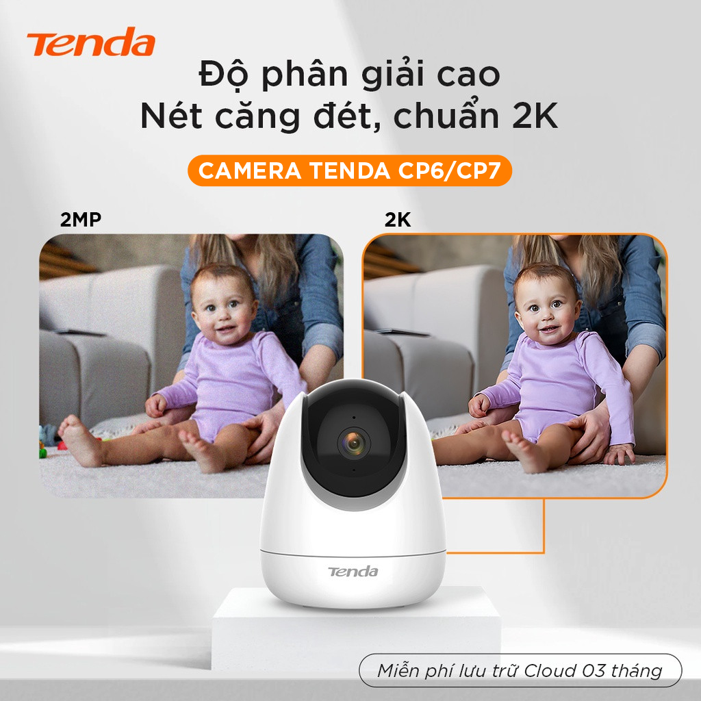 Camera IP Wifi Tenda CP7 Full HD 4MP 360° - Hàng chính hãng