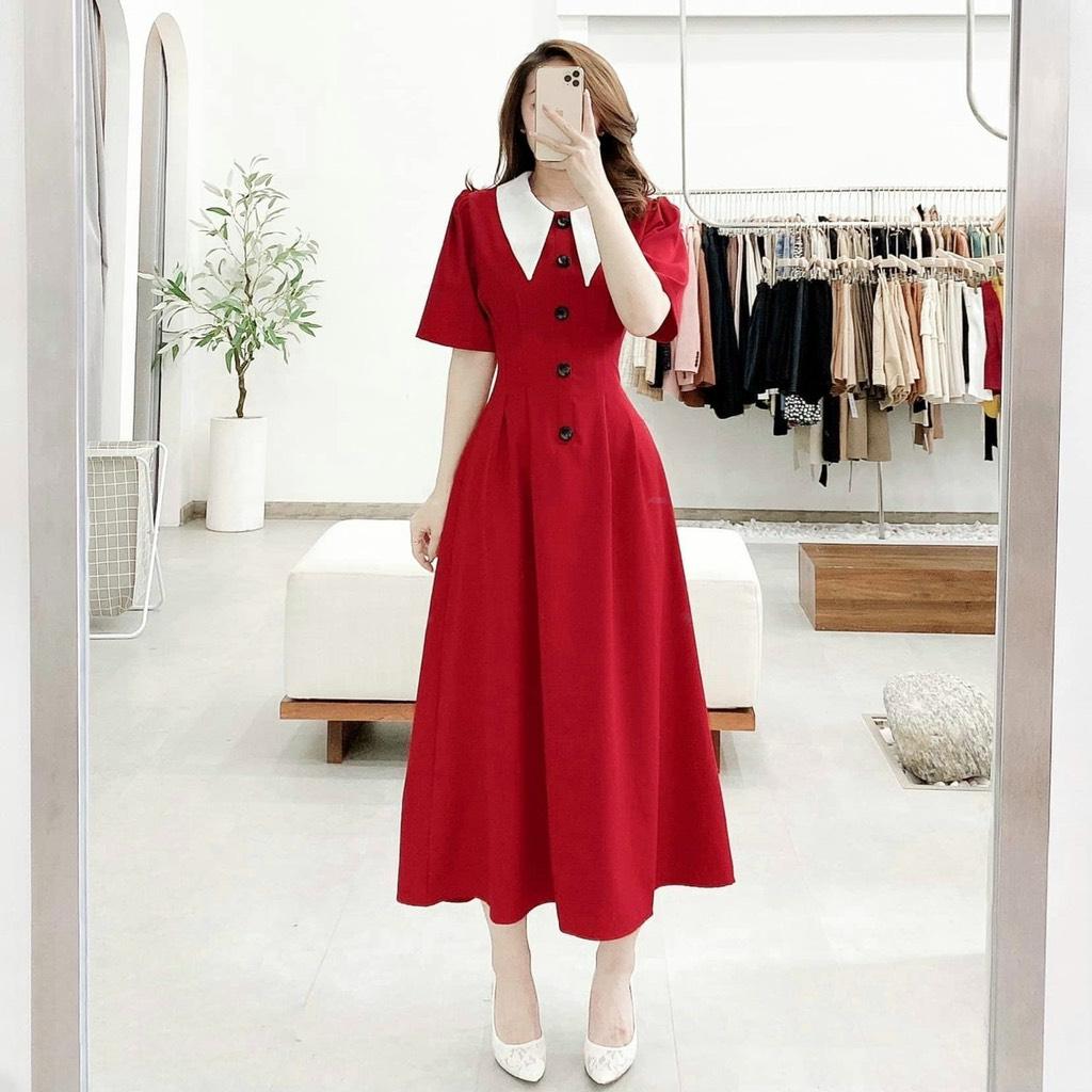 ĐẦM MIDI PHỐI CỔ PETER TRẮNG 11644