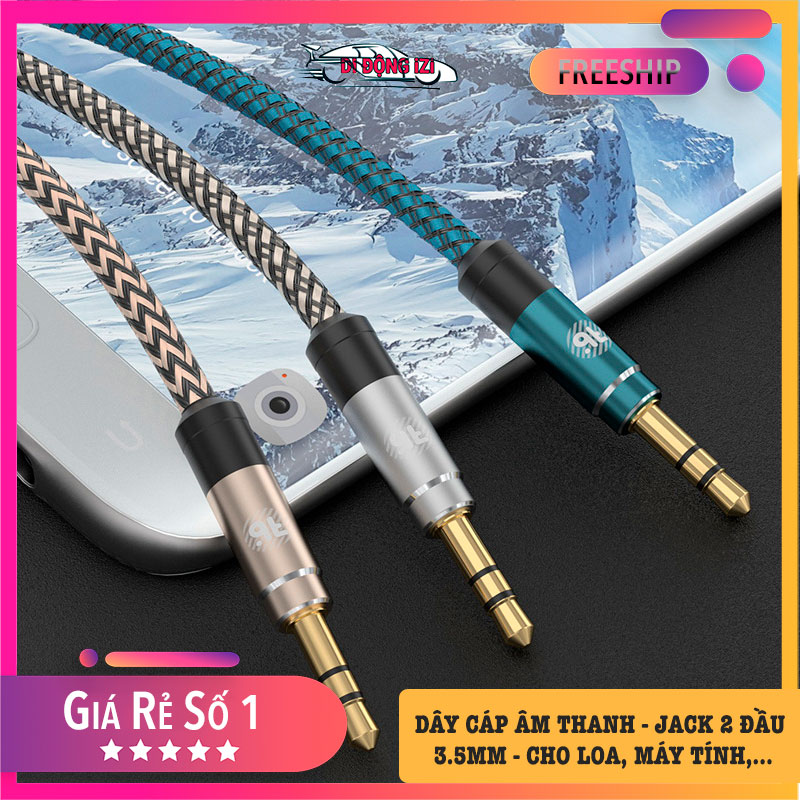 Jack Cắm 2 Đầu 3.5mm - Dây Cáp Âm Thanh AUX 2 Đầu 3.5mm - Cáp Dù Siêu Bền