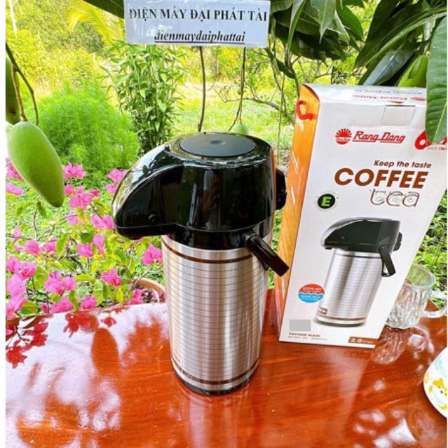 Phích giữ nhiệt Inox cao cấp Rạng Đông - 2045 ST3.E [2 Lít - Nút ấn rót nước