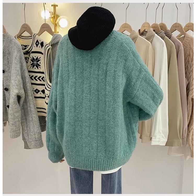 Hàng Sẵn_ Áo khoác len cardigan form rộng dáng ngắn Hadu shop