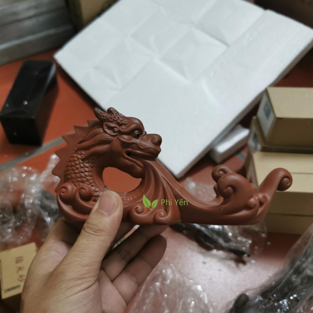Tượng tử sa Long vương hí thủy đế đỡ lọc trà Hà Nội