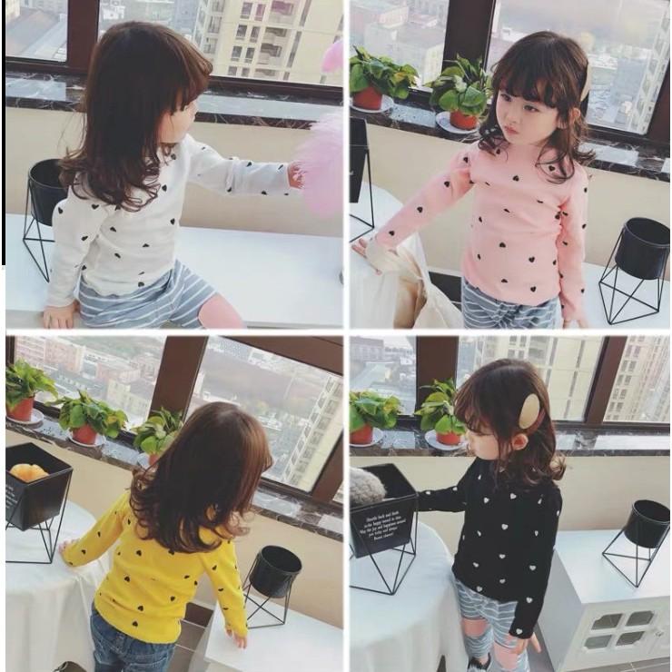 Áo Cotton Len tăm hình tim sành điệu QATETHU201945 bé gái 7-19kg