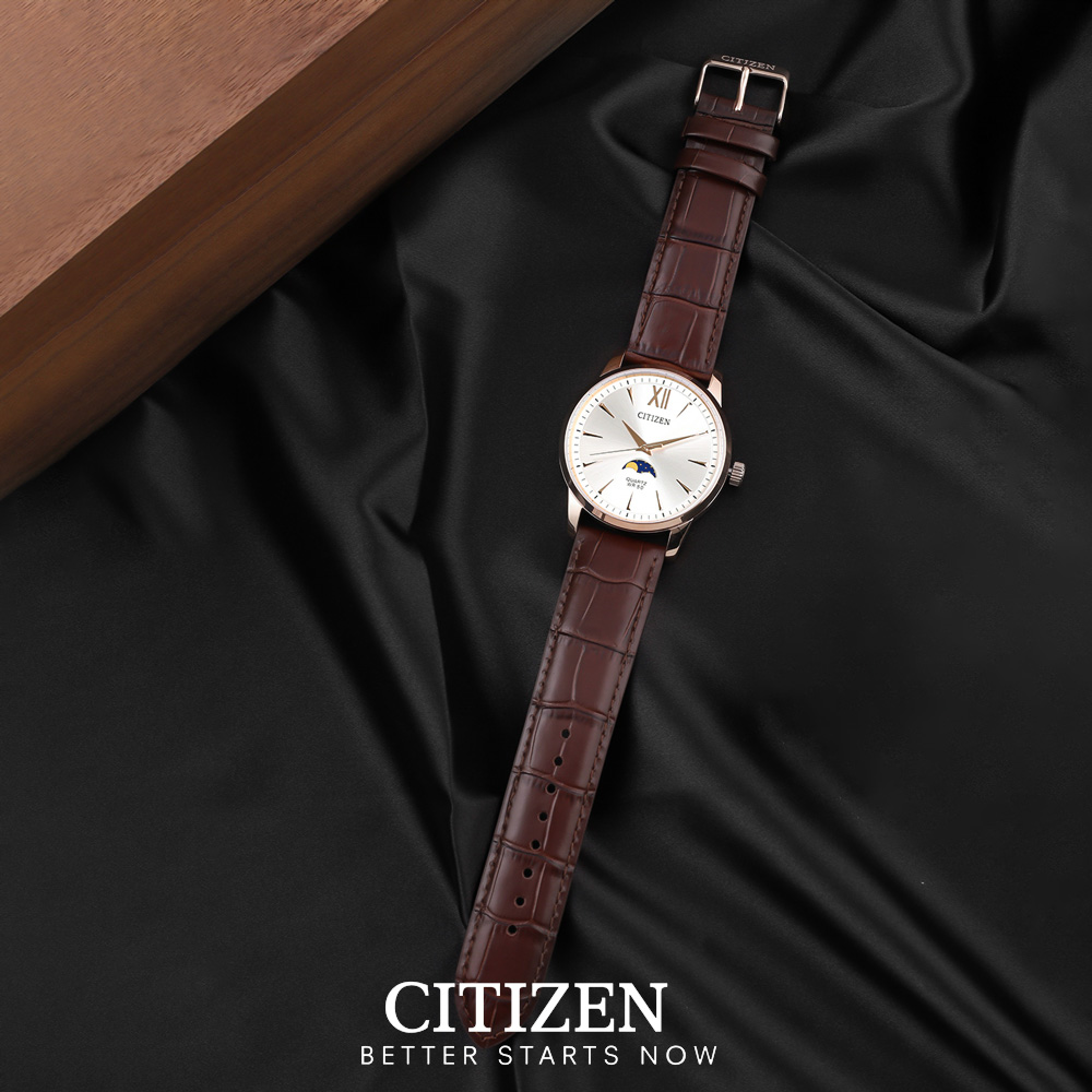 Đồng Hồ Nam Citizen Dây Da AK5003-05A - Mặt Trắng