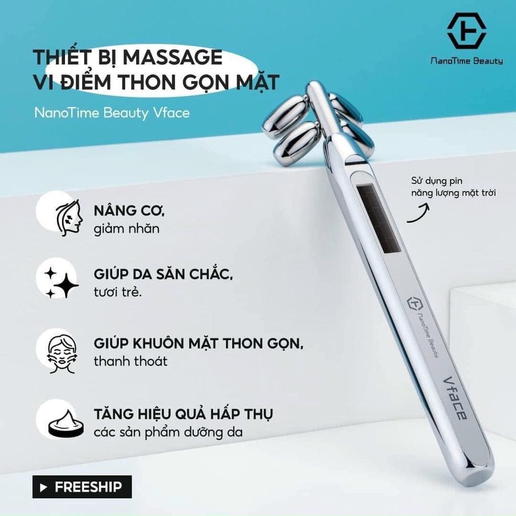 Máy massage nâng cơ tạo khuôn mặt Vline, công nghệ dòng điện sinh học vi điểm Nanotime F83