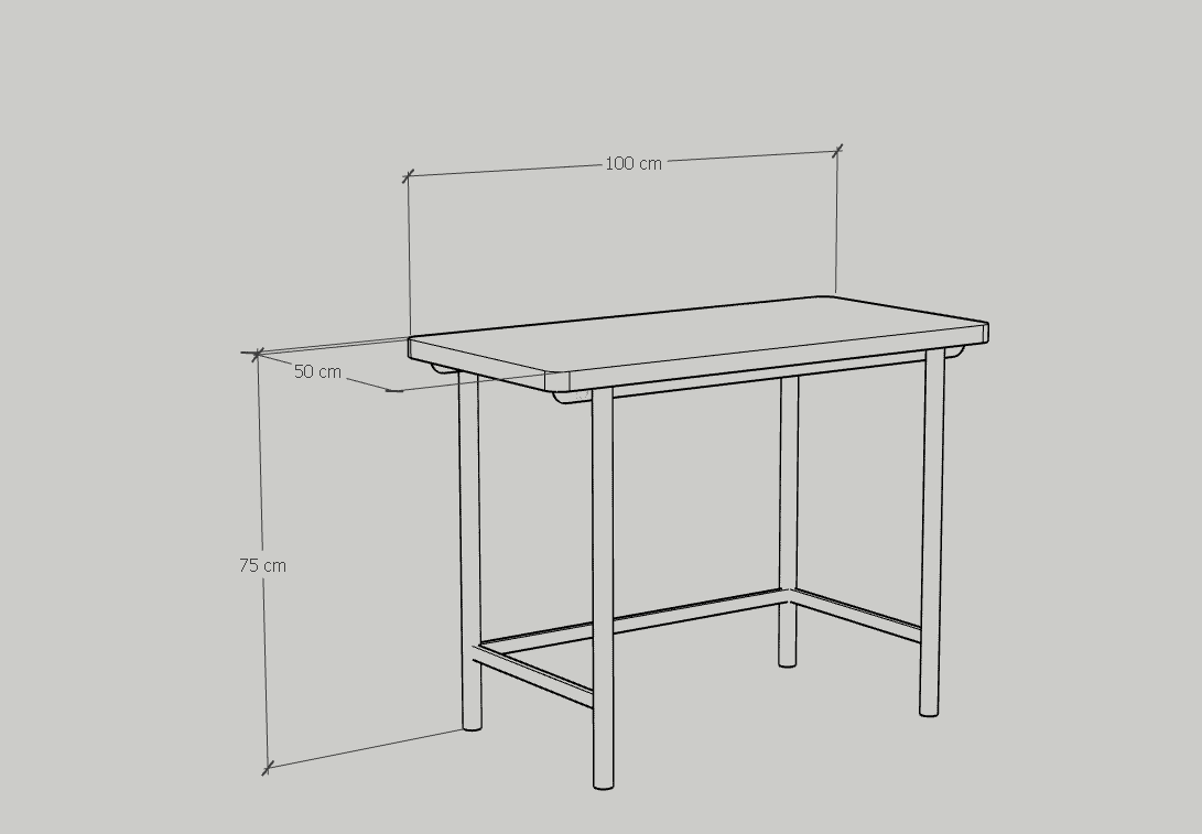[Happy Home Furniture] SWEETY , Bàn làm việc đơn - chân sắt, 100cm x 50cm x 75cm ( DxRxC), BAN_045