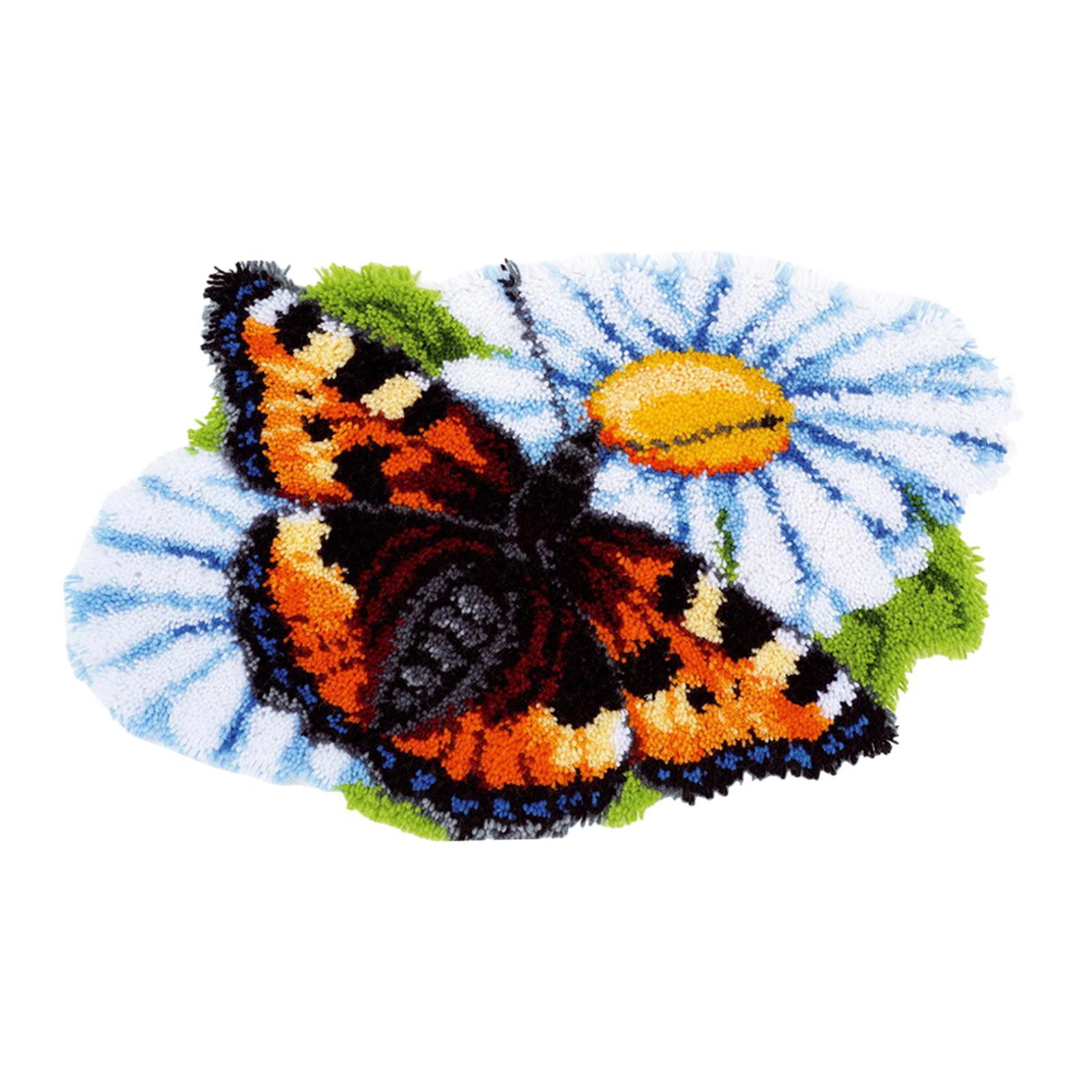 Creative Latch Hook Rug Kits Handcraft Crocheting DIY Unfinished Cross Stitch for Carpet Cushion Doormat Accessories Adults and Kids